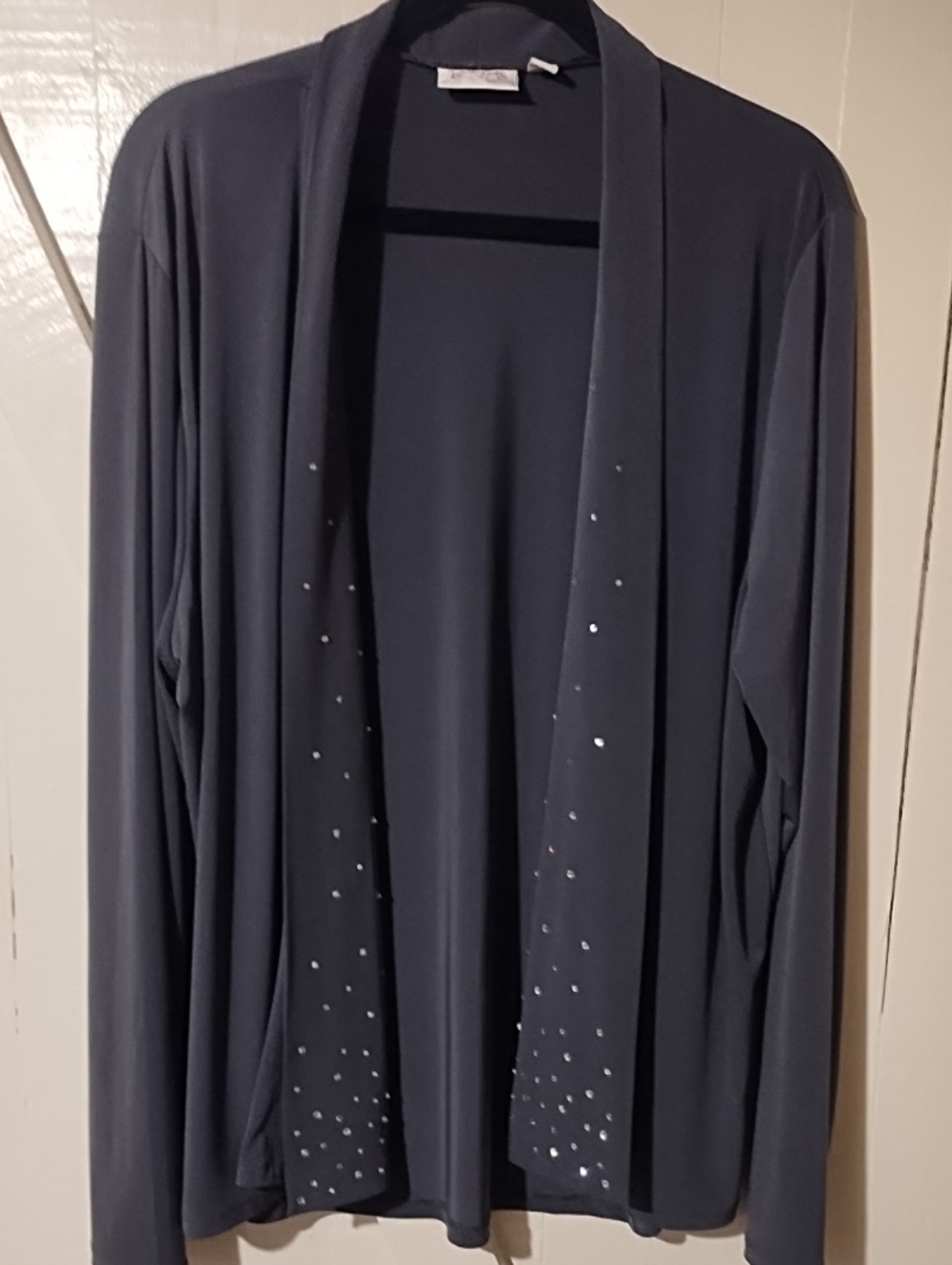 Quacker Factory Open Front Sparkle Sweater XL EUC.